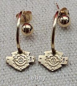 Harley Davidson 10k Dangling Bar and Shield Stud Earrings by Stamper