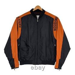 Harley Davidson 3XL Tall Racing Jacket Black Orange Bomber Bar Shield RN 103819