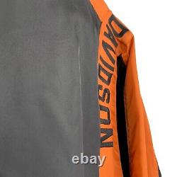 Harley Davidson 3XL Tall Racing Jacket Black Orange Bomber Bar Shield RN 103819
