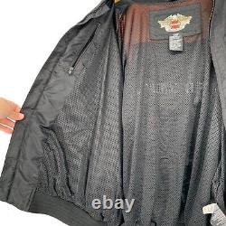 Harley Davidson 3XL Tall Racing Jacket Black Orange Bomber Bar Shield RN 103819