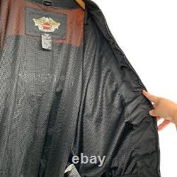 Harley Davidson 3XL Tall Racing Jacket Black Orange Bomber Bar Shield RN 103819