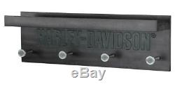 Harley-Davidson 4 Bar & Shield Peg Engraved Wood Pub Rack 20x4.5x6.5 HDL-15321