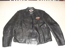 Harley-Davidson 98112-06VM Bar Shield Black Leather Mens LG Biker Riding Jacket