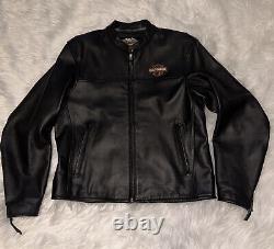 Harley-Davidson 98112-06VM Bar Shield Black Leather Mens LG Biker Riding Jacket