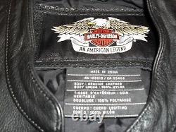 Harley-Davidson 98112-06VM Bar Shield Black Leather Mens LG Biker Riding Jacket