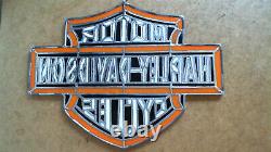 Harley Davidson Abstract Stained Glass Bar And Shield Sun Catcher Hanging Art