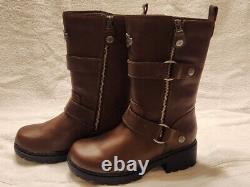 Harley Davidson Ardsley Brown Motorcycle Leather Boots Women's