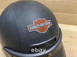 Harley Davidson Bad Boy Half Helmet Leather with Bar& Shield Stitching 98063-93VI