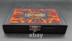 Harley Davidson Bar And Shield Flame Dominoes. Factory Sealed In Box