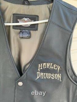 Harley Davidson Bar And Shield Wings Vest Men Large Nice Relic
