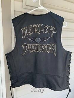Harley Davidson Bar And Shield Wings Vest Men Large Nice Relic