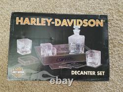 Harley-Davidson Bar & Shield 2 Coasters & 2 Glasses 5-Pc Decanter Set HDL-18746