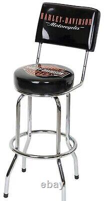 Harley-Davidson Bar & Shield Bar Stool With Back Rest