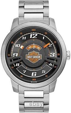 Harley-Davidson Bar & Shield Black Multi-Layer Stainless Steel Mens Watch 76A162