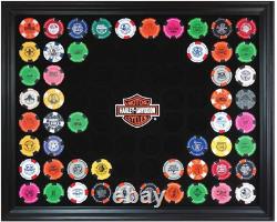 Harley-Davidson Bar & Shield Chip Collector'S Frame, Holds 76 Poker Chips 6976