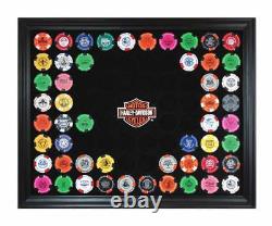 Harley-Davidson Bar & Shield Chip Collector's Frame, Holds 76 Poker Chips 6976