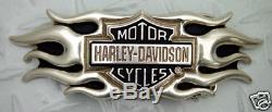 Harley Davidson Bar Shield Flame Buckle New