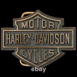 Harley Davidson Bar Shield Logo Biker Motorcycle 1980s NOS Vintage Belt Buckle