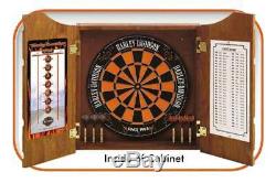 Harley-Davidson Bar & Shield Logo Dart Board Cabinet Pine Wooden Cabinet 61905