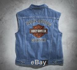 Harley-Davidson Bar & Shield Logo Denim Vest Gr. 3XL Herren Jeans Weste, blau
