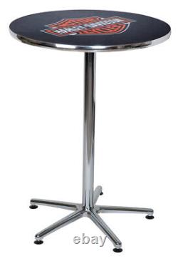 Harley-Davidson Bar & Shield Logo Round Cafe Table, Durable & Chrome HDL-12314