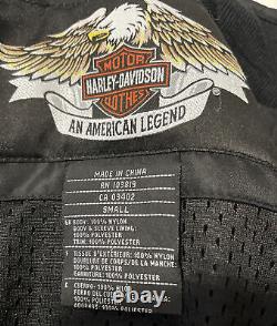 Harley Davidson Bar Shield Motorcycle Orange Black Jacket 97068-00V Size Small