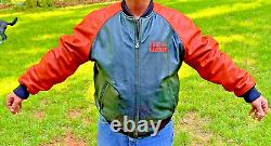 Harley Davidson Bar & Shield Orange/Black Leather Jacket LARGE Beautiful