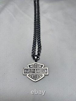 Harley-Davidson Bar & Shield Pendant Necklace Stainless Steel HSN0021-22