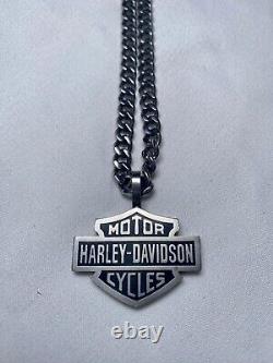 Harley-Davidson Bar & Shield Pendant Necklace Stainless Steel HSN0021-22