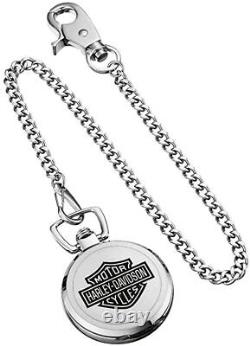 Harley-Davidson Bar & Shield Stainless Steel Pocket Watch withChain Mens Watch