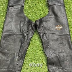 Harley-Davidson Bar Shield Stock Deluxe Black Leather Chaps 98090-06VW Women's L
