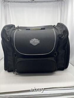 Harley-Davidson Bar & Shield Zippered Expanding Touring Luggage Bag Black Nylon