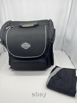 Harley-Davidson Bar & Shield Zippered Expanding Touring Luggage Bag Black Nylon