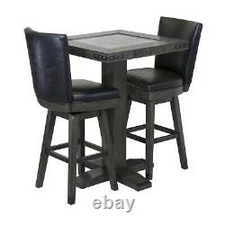 Harley-Davidson Bar and Shield Square Pub Table & 2 Square Stools Industrial G