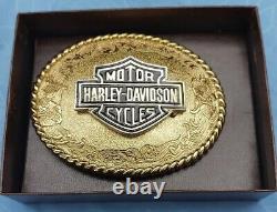 Harley Davidson Belt Buckle Bar & Shield Western Style With Saddle Belt Hook New