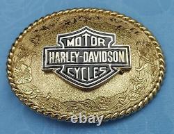 Harley Davidson Belt Buckle Bar & Shield Western Style With Saddle Belt Hook New