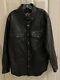 Harley-davidson Black Leather Shirt Jacket Bar Shield Snap 98111-98vm Mens M