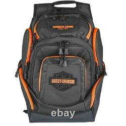Harley-Davidson Black & Neon Orange Bar & Shield Deluxe Backpack BP2000S-ORG