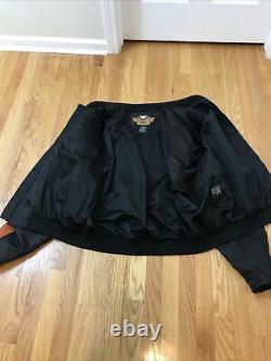 Harley Davidson Black Orange Bar & Shield Nylon Racing Jacket Mens Size XXXLarge