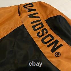 Harley Davidson Black Orange Bar & Shield Nylon Racing Jacket Size 3X 97068-00V