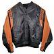 Harley Davidson Black Orange Nylon Racing Jacket Size 2xl Full Zip Bar & Shield