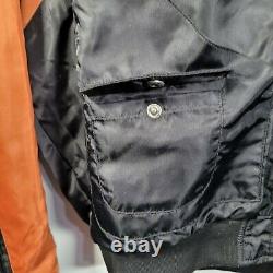 Harley Davidson Black Orange Nylon Racing Jacket Size 2XL Full Zip Bar & Shield