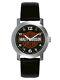 Harley-davidson Bulova Men's Bar & Shield Black Leather Strap Watch 76a04