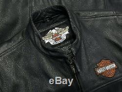 Harley Davidson Cafè Racer Bar & Shield Black Leather Biker Motorcycle Jacket L