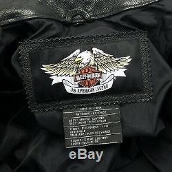 Harley Davidson Cafè Racer Bar & Shield Black Leather Biker Motorcycle Jacket L
