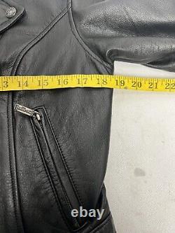 Harley Davidson Classic 2002 Stabilizer Leather Jacket Metal Bar & Shield Small