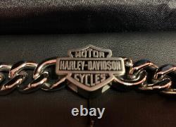 Harley-Davidson Cuban Link Bracelet (HSB0015-9) MOD Stainless Steel Bar & Shield