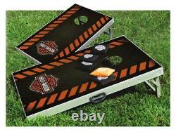 Harley-Davidson Diamond Bar & Shield Bean Bag Toss Yard Game Cornhole Game Board