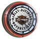 Harley-davidson Diamond Plated Bar & Shield Neon Clock, Orange Neon Hdl-16611