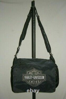 Harley-Davidson Diaper Bag With Bar & Shield Logo & Changing Pad, Black, Canvas
